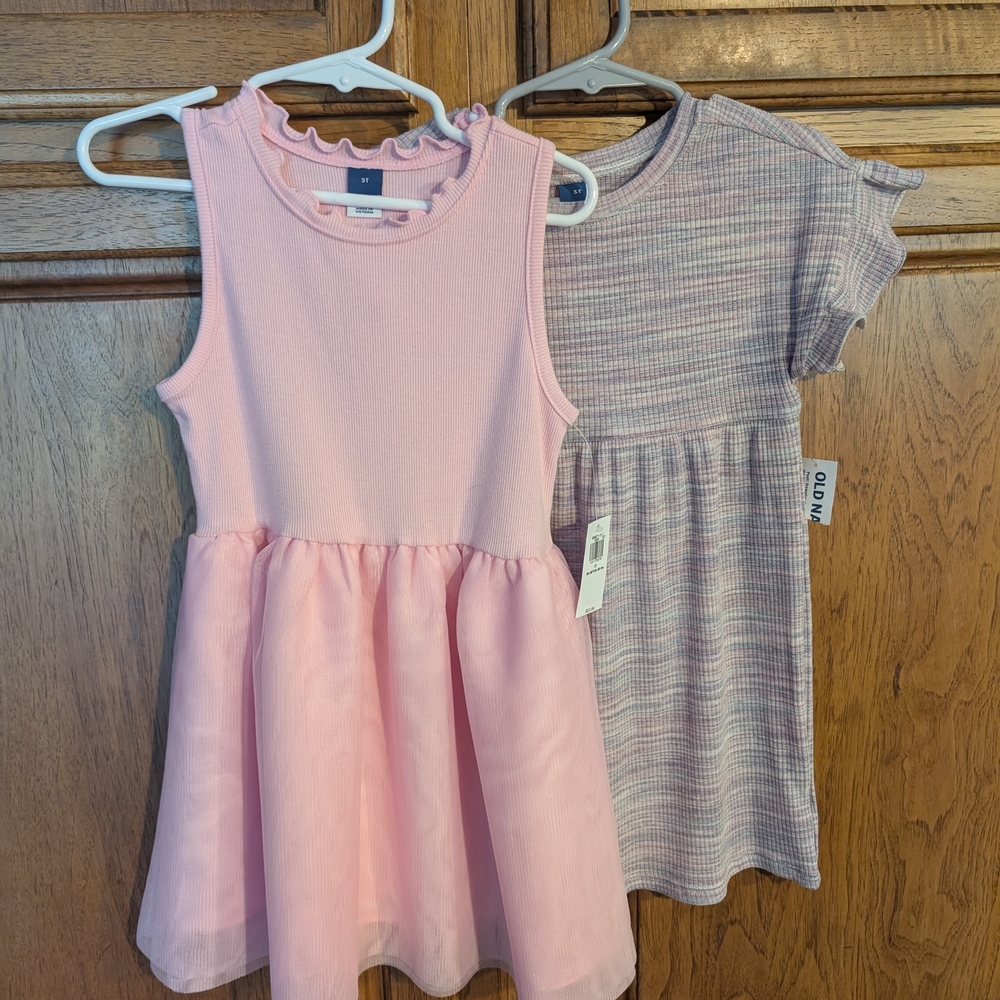 Old Navy Pink and Gray Kids Casual Dresses